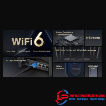 Router Wi-Fi 6 AX6000 Mercusys MR90X