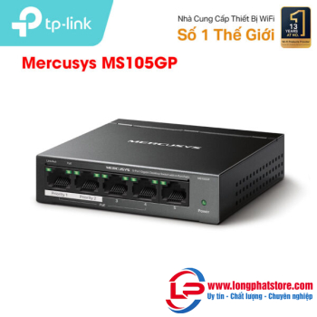 Switch 5 Cổng Gigabit với 4 Cổng PoE+ Mercusys MS105GP