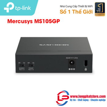 Switch 5 Cổng Gigabit với 4 Cổng PoE+ Mercusys MS105GP