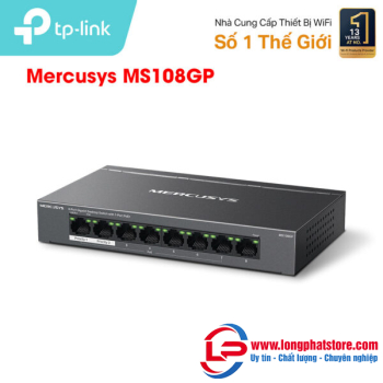 Switch 8 Cổng Gigabit với 7 Cổng PoE+ Mercusys MS108GP