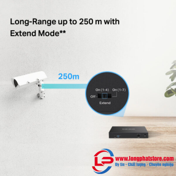 Switch 8 Cổng Gigabit với 7 Cổng PoE+ Mercusys MS108GP