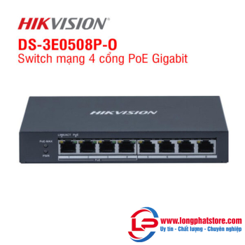 Switch mạng 4 cổng PoE Gigabit HIKVISION DS-3E0508P-O