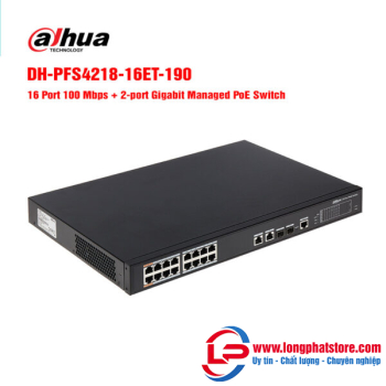Switch PoE 16 Port Dahua DH-PFS4218-16ET-190