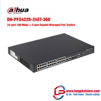 Switch PoE 24 cổng DAHUA DH-PFS4226-24ET-360
