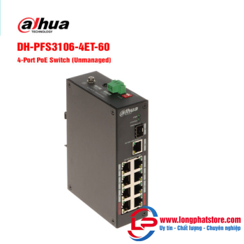 Switch PoE 4 port Dahua DH-PFS3106-4ET-60