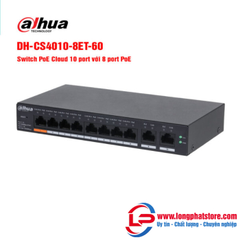Switch PoE Cloud 10 port DAHUA DH-CS4010-8ET-60