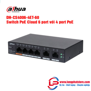 Switch PoE Cloud 6 port DAHUA DH-CS4006-4ET-60