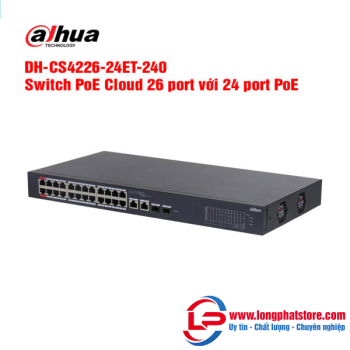 Switch PoE Cloud 26 port DAHUA DH-CS4226-24ET-240