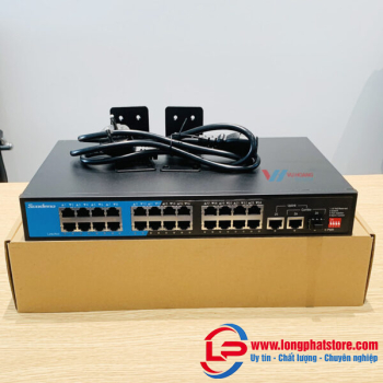 Switch mạng 26 cổng SCODENO S200-26GTCP-GC-ACR (24 cổng PoE)