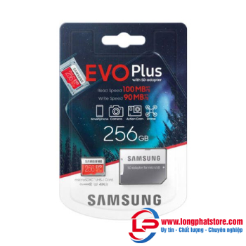 Thẻ nhớ Micro SD 256GB SAMSUNG Evo Plus U3 Class 10-100MB/s