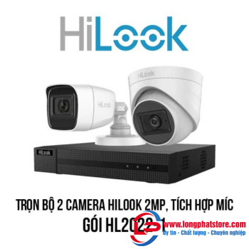 Trọn bộ 2 camera HD HILOOK 2MP [Tích Hợp Míc]