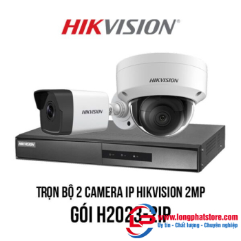 Trọn bộ 2 camera IP Hikvision 2MP giá rẻ [H2023-2IP]