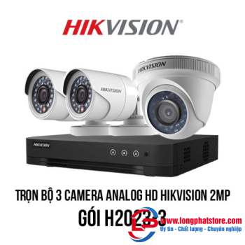 Trọn bộ 3 camera Analog HD HIKVISION 2MP giá rẻ [H2023-3]