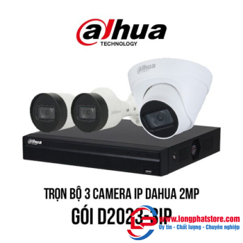 Trọn bộ 3 camera IP Dahua 2MP giá rẻ [D2023-3IP]