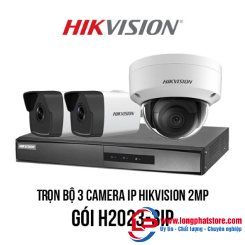 Trọn bộ 3 camera IP Hikvision 2MP giá rẻ [H2023-3IP]