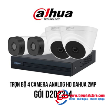 Trọn bộ 4 camera Analog HD DAHUA 2MP giá rẻ [D2023-4]