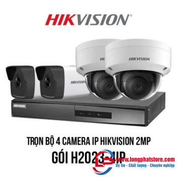 Trọn bộ 4 camera IP Hikvision 2MP giá rẻ [H2023-4IP]