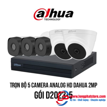 Trọn bộ 5 camera Analog HD DAHUA 2MP giá rẻ [D2023-5]