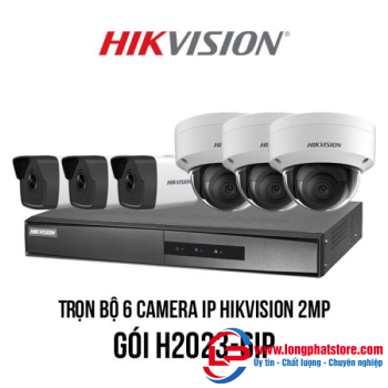 Trọn bộ 6 camera IP Hikvision 2MP giá rẻ [H2023-6IP]