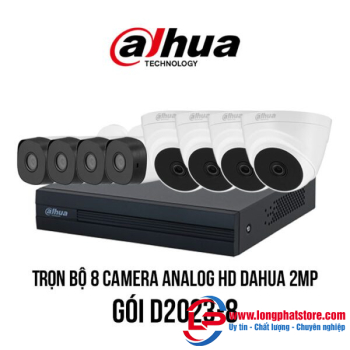 Trọn bộ 8 camera Analog HD DAHUA 2MP giá rẻ [D2023-8]