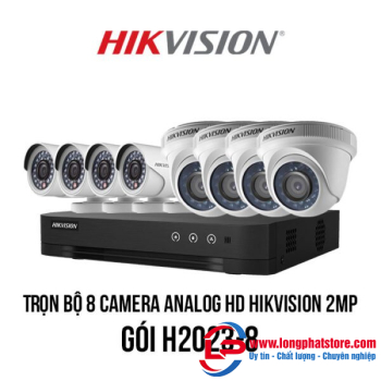 Trọn bộ 8 camera Analog HD HIKVISION 2MP giá rẻ [H2023-8]