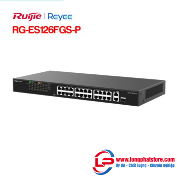 Unmanaged switch 24 cổng PoE RUIJIE REEYE RG-ES126FGS-P