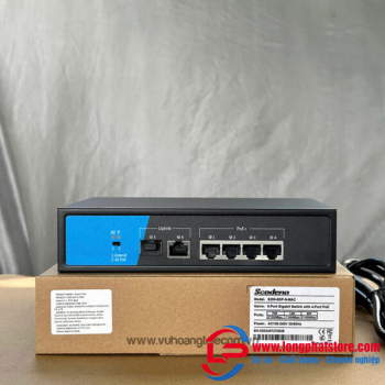Switch mạng 6 cổng SCODENO S200-6GP-S-MAC (4 cổng PoE)